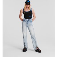 KL Jeans, Klj gerade Geschnittene Jeans Mit Hohem Bund Und Schnürung, Frau, Vintage hellblau, Größe: L2832 von KL Jeans