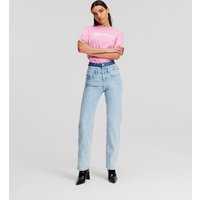 KL Jeans, Klj gerade Geschnittene Jeans Mit Hohem Doppelbund, Frau, BLAU GEWASCHEN/DUNKELBLAU, Größe: L2432 von KL Jeans