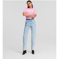 KL Jeans, Klj gerade Geschnittene Jeans Mit Hohem Doppelbund, Frau, BLAU GEWASCHEN/DUNKELBLAU, Größe: L2730 von KL Jeans