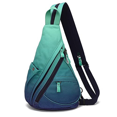 KL928 Canvas Sling Bag Rucksack Damen und Herren – Schulterrucksack Umhängetasche Crossbag Verstellbarem Schultergurt Perfekt für Outdoorsport, Wandern, Radfahren, Bergsteigen, Reisen von KL928