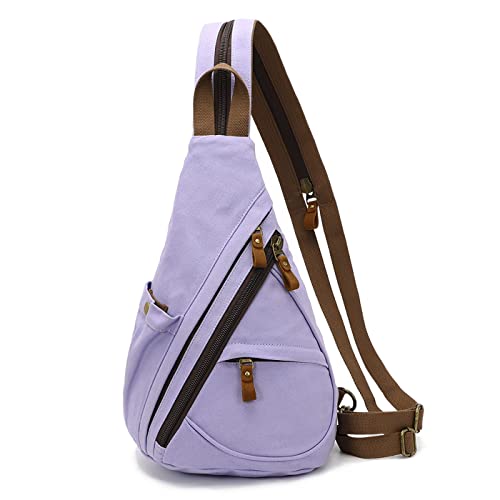 KL928 Canvas Sling Bag Rucksack Damen und Herren – Schulterrucksack Umhängetasche Crossbag Verstellbarem Schultergurt Perfekt für Outdoorsport, Wandern, Radfahren, Bergsteigen, Reisen von KL928