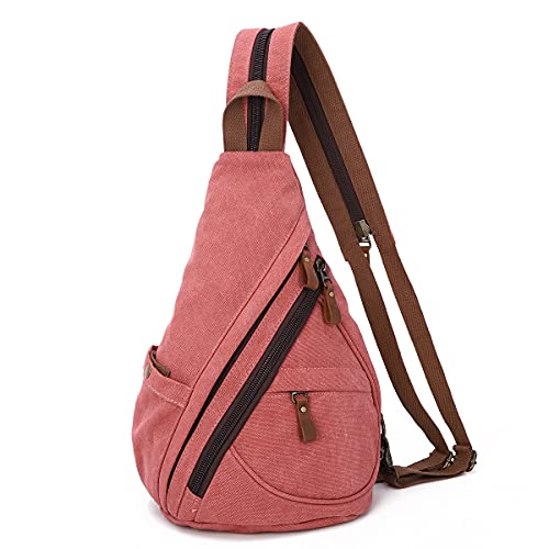 KL928 Canvas Sling Bag Rucksack Damen und Herren – Schulterrucksack Umhängetasche Crossbag Verstellbarem Schultergurt Perfekt für Outdoorsport, Wandern, Radfahren, Bergsteigen, Reisen von KL928