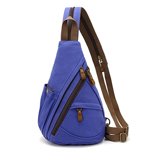 KL928 Canvas Sling Bag Rucksack Damen und Herren – Schulterrucksack Umhängetasche Crossbag Verstellbarem Schultergurt Perfekt für Outdoorsport, Wandern, Radfahren, Bergsteigen, Reisen von KL928