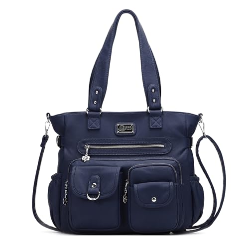 KL928 Handtasche Damen Tasche Umhängetasche Schultertasche Damentaschen gross für Damen Frauentasche PU Leder Damenhandtasche mit vielen Fächern (blue) von KL928