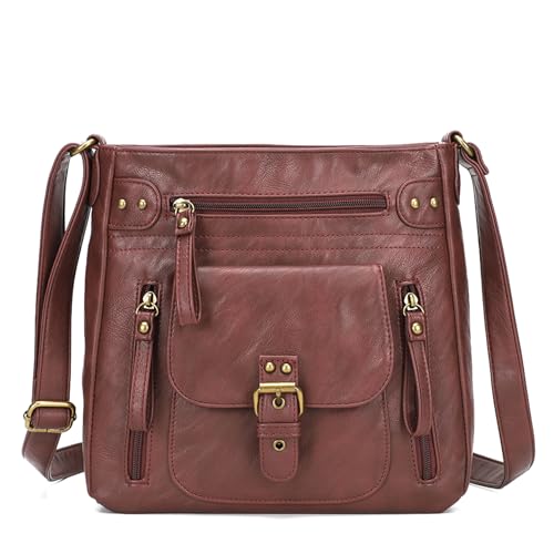 KL928 Tasche Damen Umhängetasche kleine Handtaschen Schultertasche Damentasche Damenhandtasche mittelgroß Handtasche Lederhandtaschen Geldbörse PU Leder für Frauen oder Mädchen, Rot von KL928