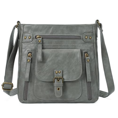 KL928 Tasche Damen Umhängetasche kleine Handtaschen Schultertasche Damentasche Damenhandtasche mittelgroß handtasche Lederhandtaschen Geldbörse PU Leder für frauen oder Mädchen (B gray) von KL928