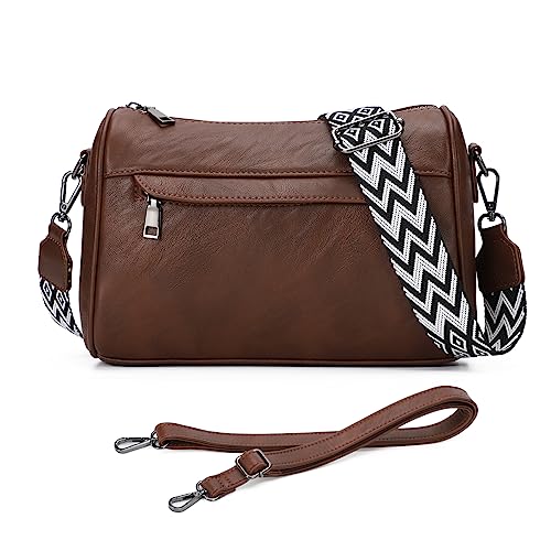 KL928 umhängetasche damen Crossbody Bag Breiter Gurt stylisch moderne Taschen PU Leder mit abnehmbarem Schultergurt von KL928