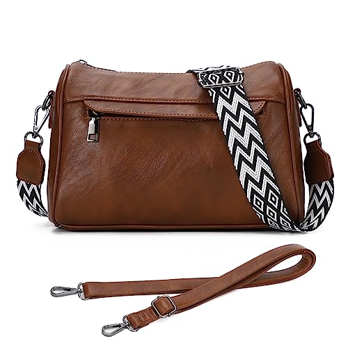 KL928 umhängetasche damen Crossbody Bag Breiter Gurt stylisch moderne Taschen PU Leder mit abnehmbarem Schultergurt von KL928