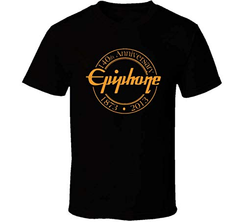Epiphone 1873 2013 140 Years Black White T Shirt Mens T Shirt Black 3XL von KLA