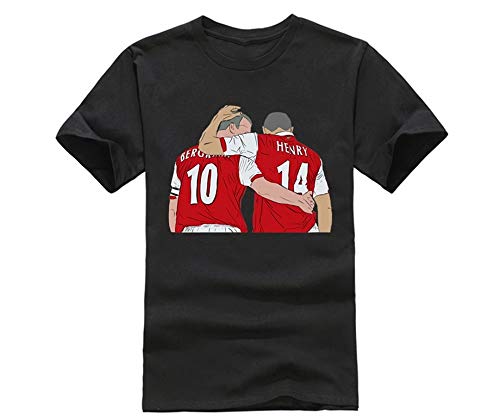 Gunners Dennis Bergkamp and Thierry Henry T Shirt Black L von KLA