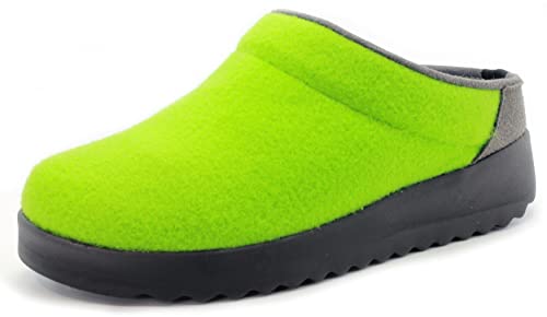 KLÄGN Damen Indoor/Outdoor Filz Slipper Clogs, Limette, 43 EU von KLÄGN