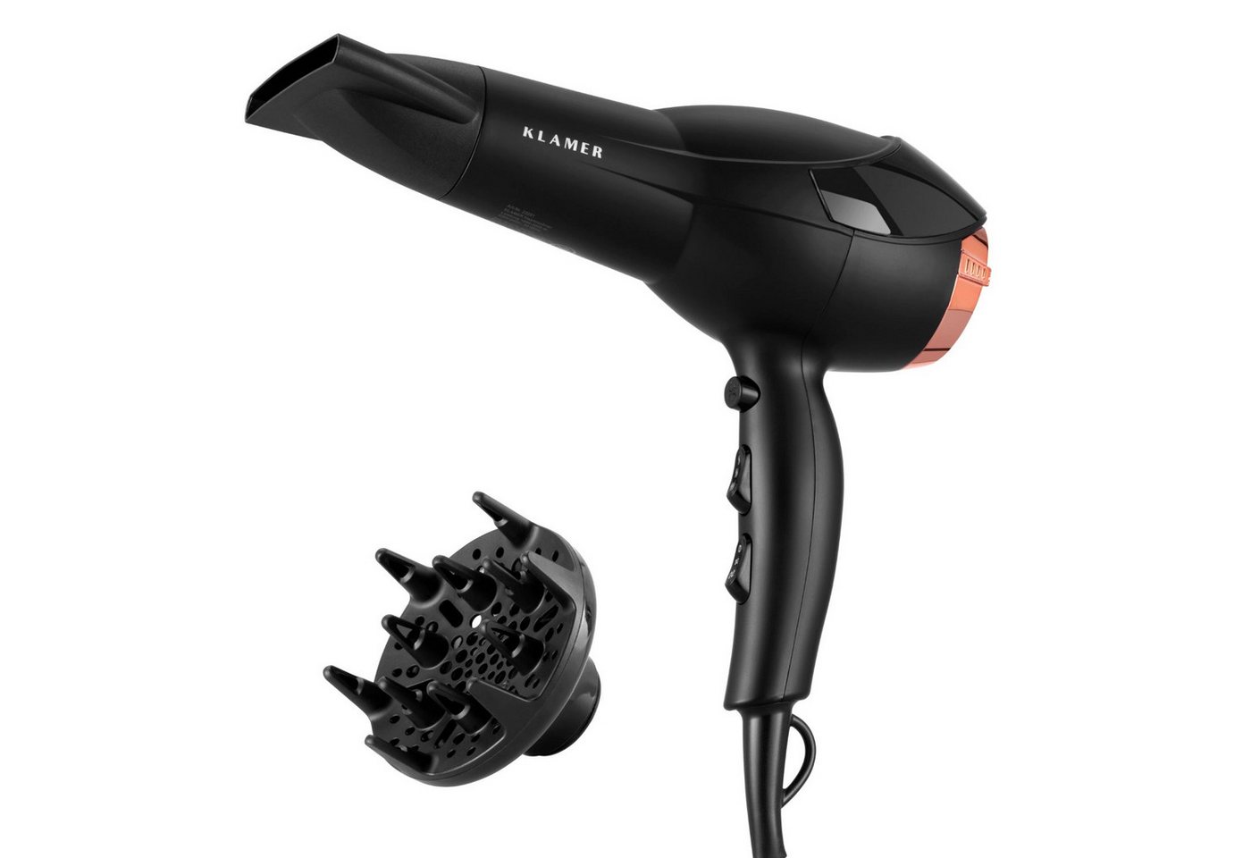 KLAMER Haartrockner 2200W, Ionen Haartrockner, Universal Anti Frizz Haar-föhn, 3 Heiz- & …, 3 Temp./2 Gebläse, Stylingdüse+Diffusor, Langlebiger AC-Motor KLAMER Haartrockner 2200W, Ionen Haartrockner, Universal Anti Frizz Haar-föhn, 3 Heiz- & …, 3 Temp./2 Gebläse, Stylingdüse+Diffusor, Langlebiger AC-Motor von KLAMER