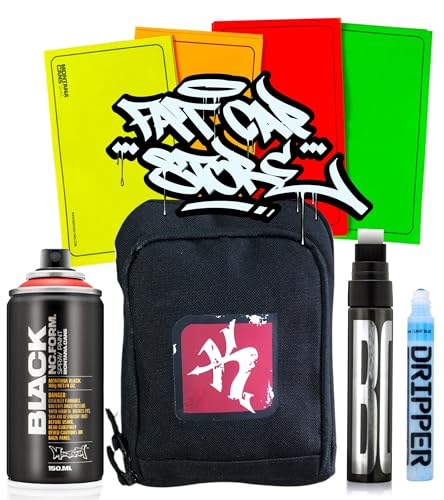 Graffiti to-Go Pusher Bag mit allem was du brauchst - Sticker, Dose, Marker & mehr - Umhängetasche - Fatcap Edition Graffiti to-Go Pusher Bag mit allem was du brauchst - Sticker, Dose, Marker & mehr - Umhängetasche - Fatcap Edition von KLAMOTTEN STORE