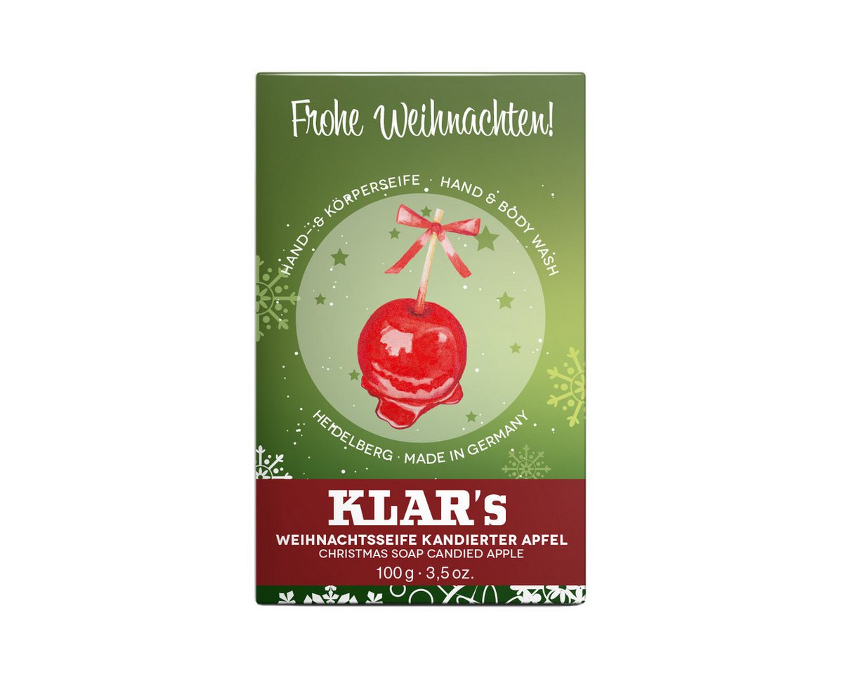 KLAR Seifenmanufaktor Handseife Klar Seifen Weihnachtsseife kandierter Apfel 100g, Cosmos zertifiziert KLAR Seifenmanufaktor Handseife Klar Seifen Weihnachtsseife kandierter Apfel 100g, Cosmos zertifiziert von KLAR Seifenmanufaktor