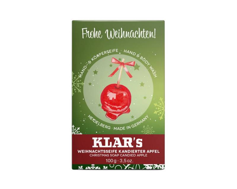 KLAR Seifenmanufaktor Handseife Klar Seifen Weihnachtsseife kandierter Apfel 100g, Cosmos zertifiziert KLAR Seifenmanufaktor Handseife Klar Seifen Weihnachtsseife kandierter Apfel 100g, Cosmos zertifiziert von KLAR Seifenmanufaktor
