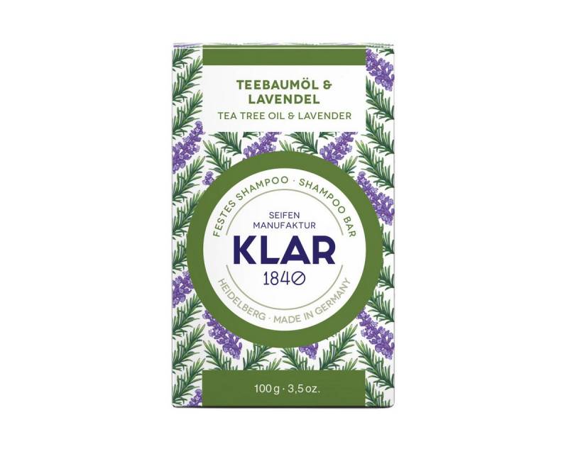 KLAR Seifenmanufaktor Handseife Klar Seifen fester Conditioner Teebaumöl & Lavendel 100g (gegen von KLAR Seifenmanufaktor