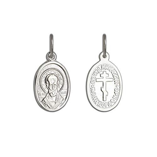 KLASSENCARAT Ikone Echt Silber 925 Ikoneanhänger Orthodoxe Religion Orthodox Ikone Anhänger Икона Образок Спаси и Сохрани für Damen und Herren von KLASSENCARAT