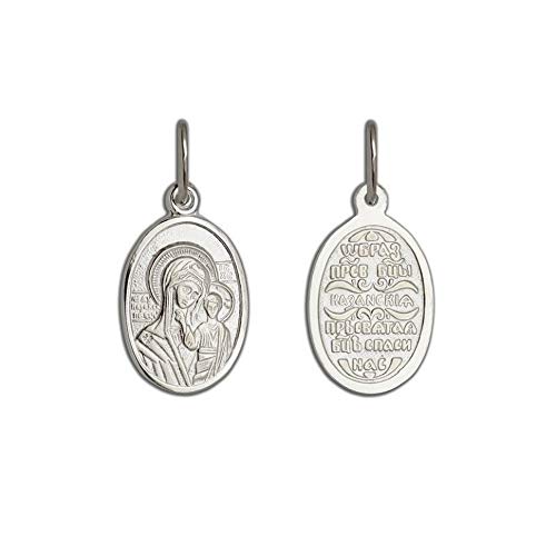 KLASSENCARAT Ikone Echt Silber 925 Ikoneanhänger Orthodoxe Religion Orthodox Ikone Anhänger Икона Образок Спаси и Сохрани für Damen und Herren von KLASSENCARAT