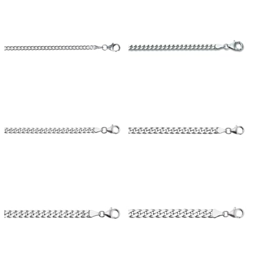 KLASSENCARAT echt 925 Sterling Silber Kette PANZERKETTE versch. breiten Halskette Panzer Silberkette (3,30 mm, 55 cm) von KLASSENCARAT