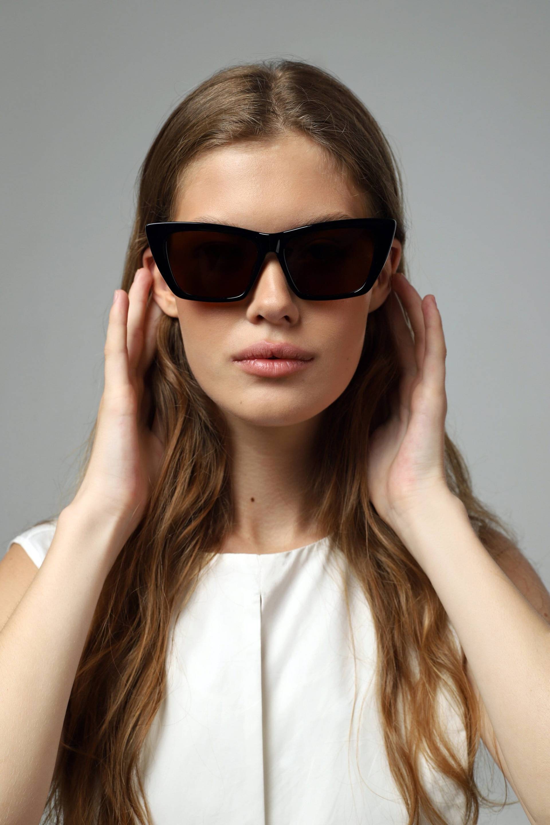 Große Cat Eye Sonnenbrille Damen Schildpatt, Schwarz/Braun Mit Polarisierten Gläsern Uv400 von KLASSGLASS