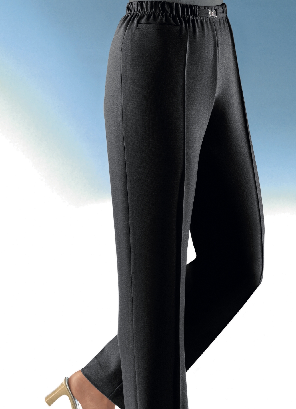 Hose in Schlupfform in 9 Farben, Schwarz, Größe 38 von KLAUS MODELLE
