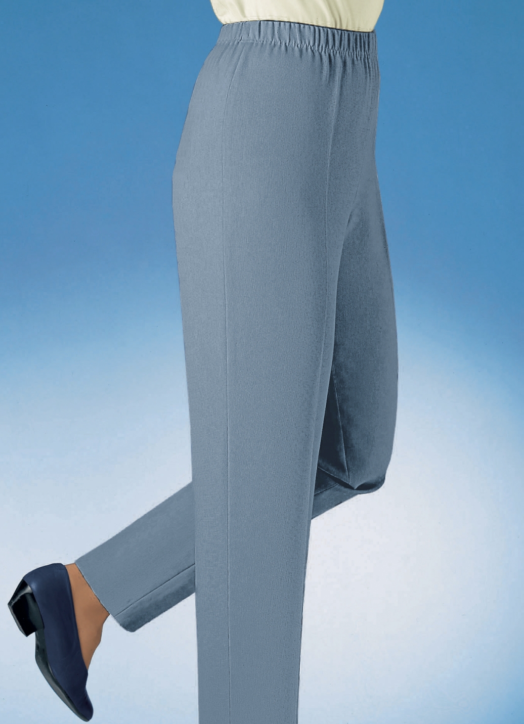 Hose in Schlupfform in 33 Farben, Taubenblau, Größe 38 von KLAUS MODELLE