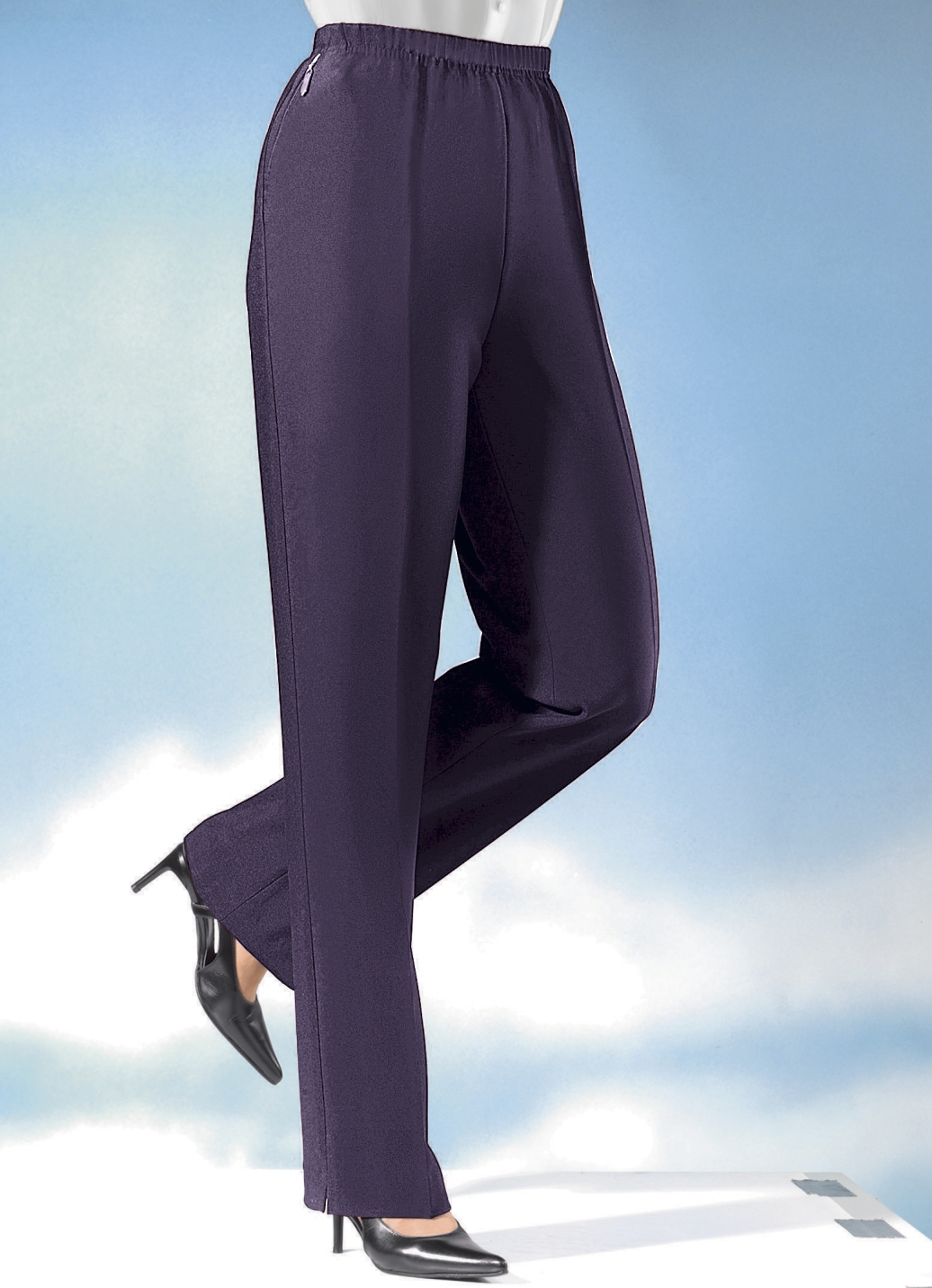 Hose in bequemer Schlupfform in 8 Farben, Pflaume, Größe 26 Hose in bequemer Schlupfform in 8 Farben, Pflaume, Größe 26 von KLAUS MODELLE
