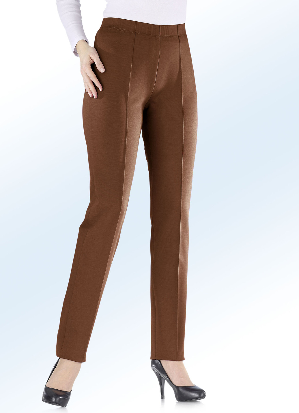 Jerseyhose in 9 Farben, Cognac, Größe 38 Jerseyhose in 9 Farben, Cognac, Größe 38 von KLAUS MODELLE