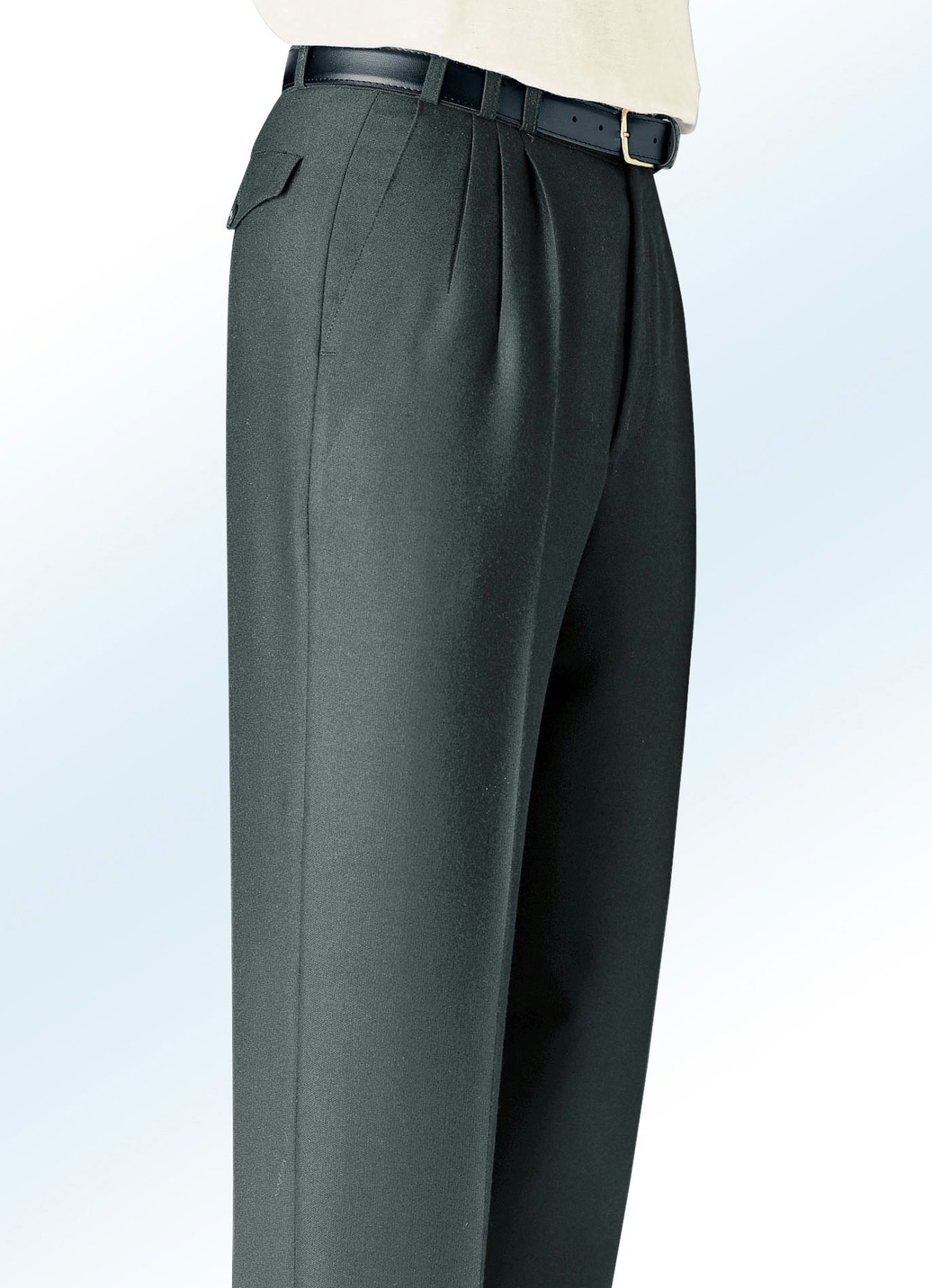 „Klaus Modelle“-Hose mit Gesäßpattentaschen in 4 Farben, Mittelgrau Meliert, Größe 26 „Klaus Modelle“-Hose mit Gesäßpattentaschen in 4 Farben, Mittelgrau Meliert, Größe 26 von KLAUS MODELLE