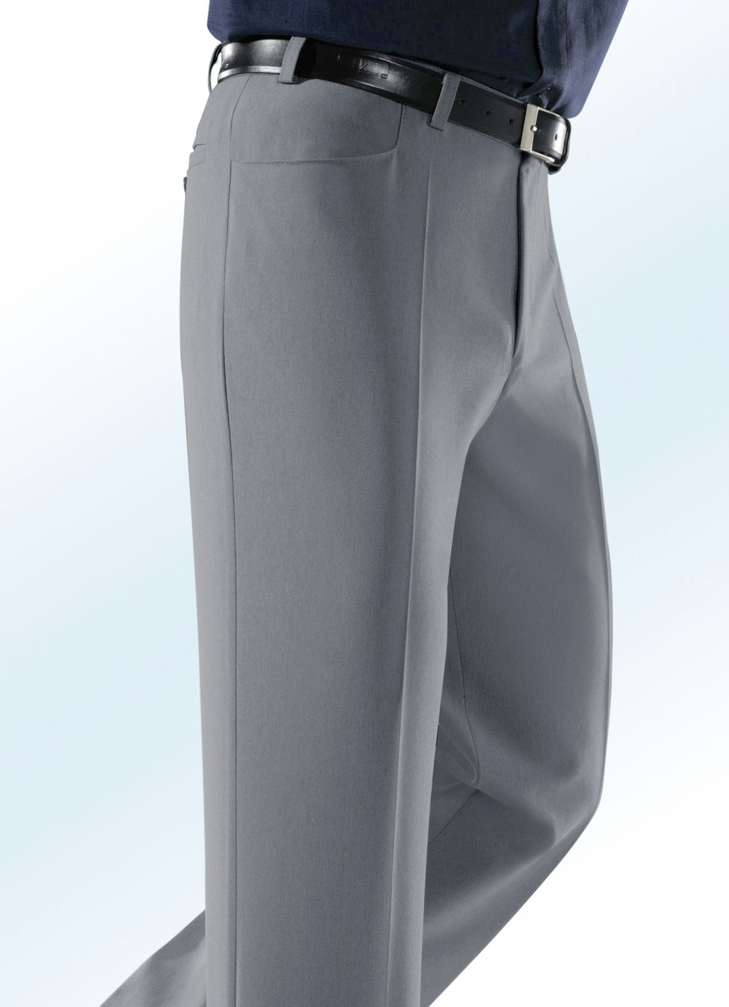 „Klaus Modelle“-Hose mit Seitentaschen, Mittelgrau Meliert, Größe 28 von KLAUS MODELLE