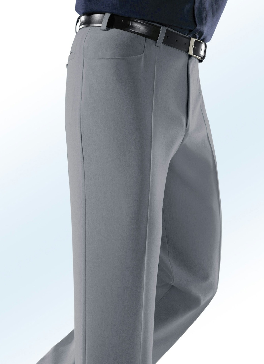 „Klaus Modelle“-Hose mit Seitentaschen, Mittelgrau Meliert, Größe 48 von KLAUS MODELLE