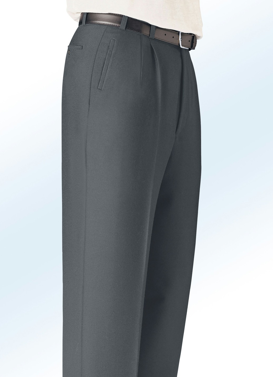 "Klaus Modelle"-Hose mit seitlichen Paspeltaschen in 5 Farben, Dunkelgrau, Größe 48 von KLAUS MODELLE