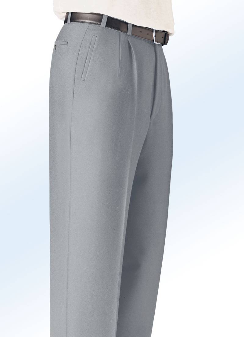 "Klaus Modelle"-Hose mit seitlichen Paspeltaschen in 5 Farben, Schilfgrün Meliert, Größe 57 von KLAUS MODELLE