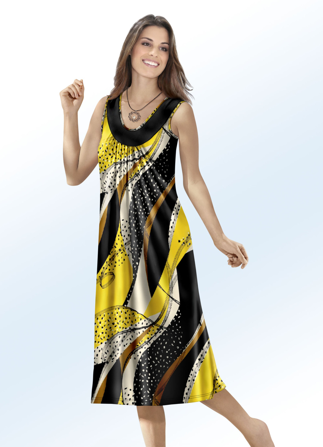 Klaus Modelle Kleid mit farbbrillantem Druckdessin, Schwarz-Bunt, Größe 52 Klaus Modelle Kleid mit farbbrillantem Druckdessin, Schwarz-Bunt, Größe 52 von KLAUS MODELLE