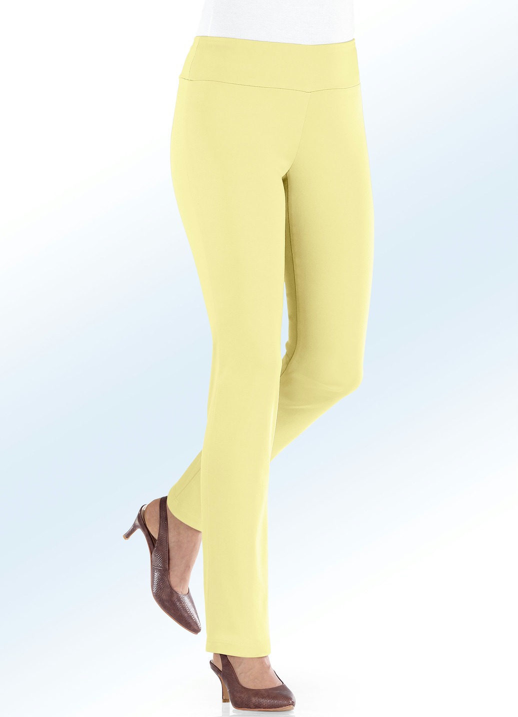 Soft-Stretch-Hose in 12 Farben, Gelb, Größe 18 von KLAUS MODELLE