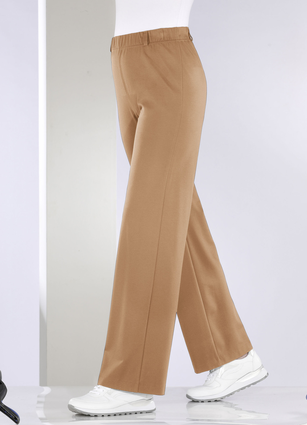 Hose in modischer Palazzo-Form, Camel, Größe 25 von KLAUS MODELLE