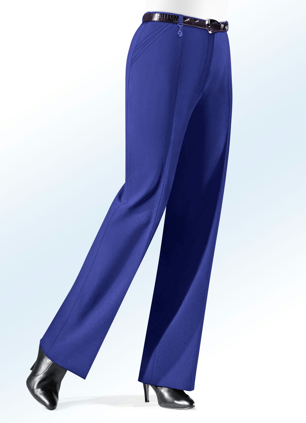 Hose mit Zieranhänger in 6 Farben, Royalblau, Größe 48 von KLAUS MODELLE