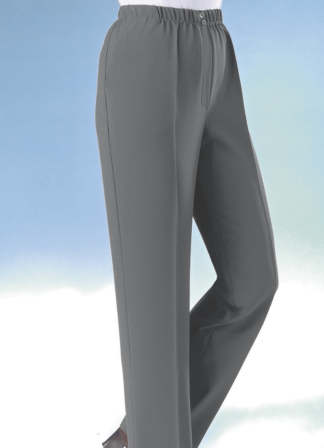 Hose mit eingearbeiteter Tresortasche in 9 Farben, Mittelgrau Mel., Größe 42 von KLAUS MODELLE
