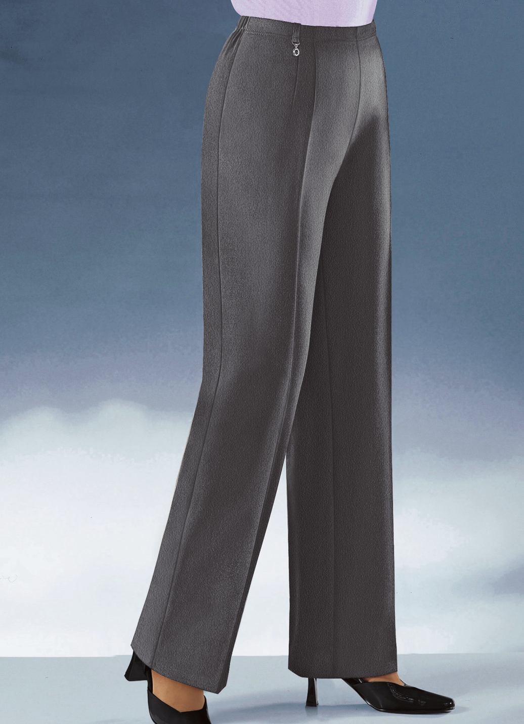 Hose mit modisch ausgestellter Fußweite, M''Grau Mel., Größe 88 von KLAUS MODELLE