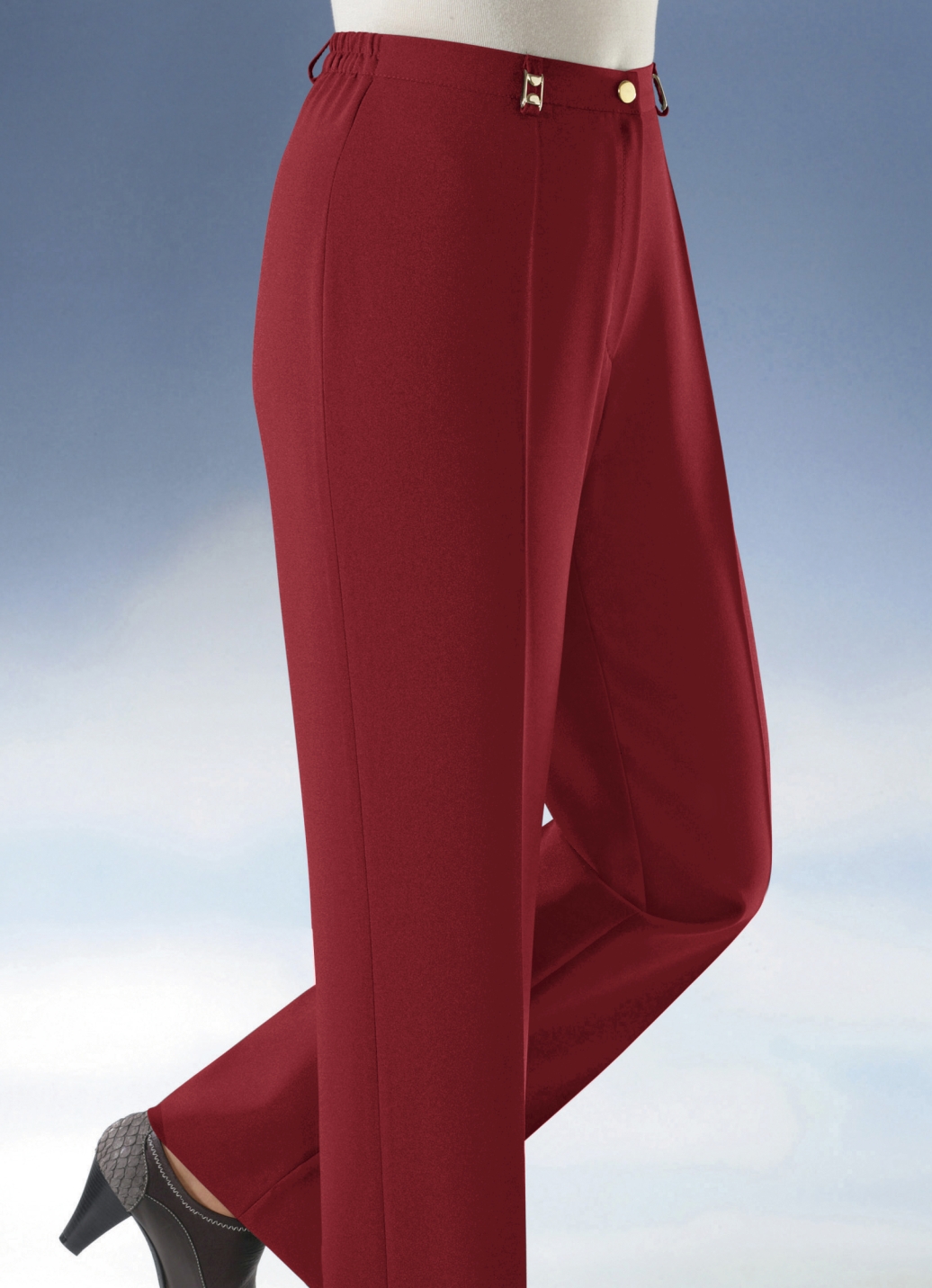 Hose mit weiterem Bundumfang in 9 Farben, Rot, Größe 44 von KLAUS MODELLE