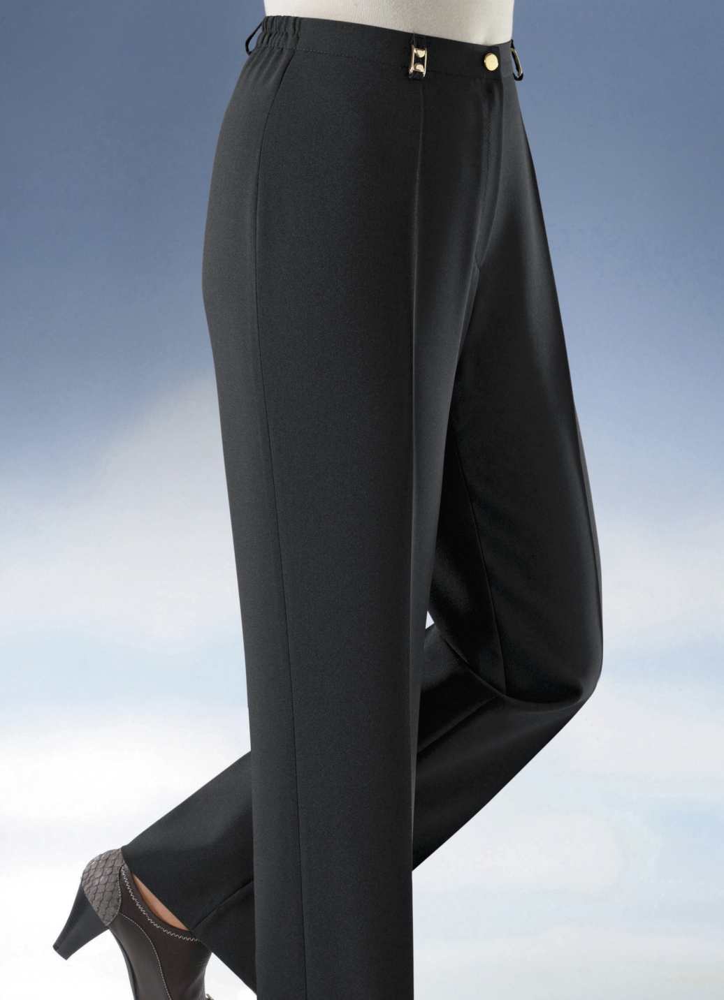 Hose mit weiterem Bundumfang in 9 Farben, Schwarz, Größe 215 von KLAUS MODELLE