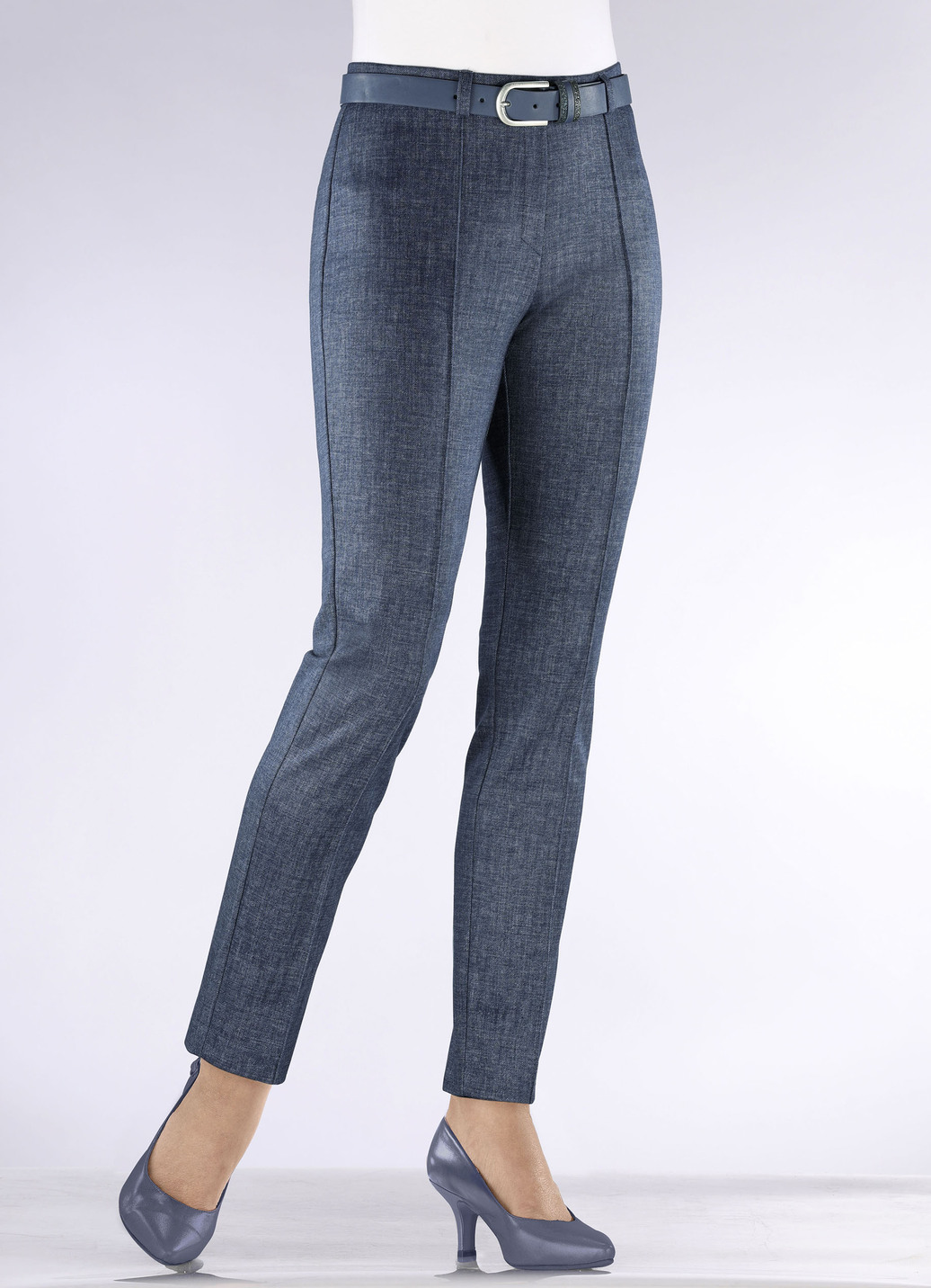 Jerseyhose in Schlupfform, Indigoblau Mel., Größe 17 von KLAUS MODELLE