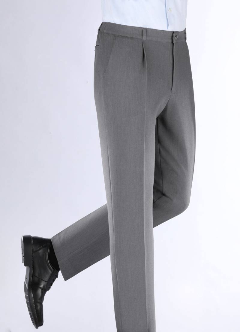 "Klaus Modelle"-Hose mit Bundfalten in 3 Farben, Mittelgrau Meliert, Größe 52 von KLAUS MODELLE
