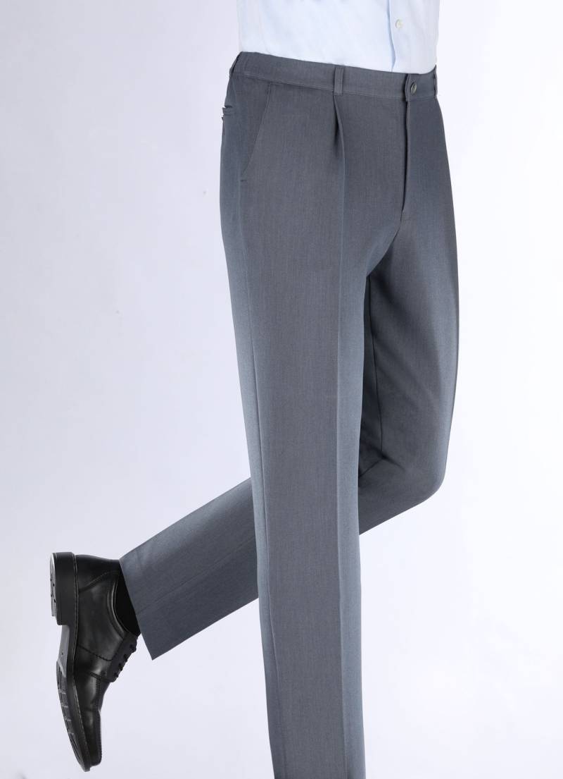 "Klaus Modelle"-Hose mit Bundfalten in 3 Farben, Rauchblau Meliert, Größe 26 von KLAUS MODELLE