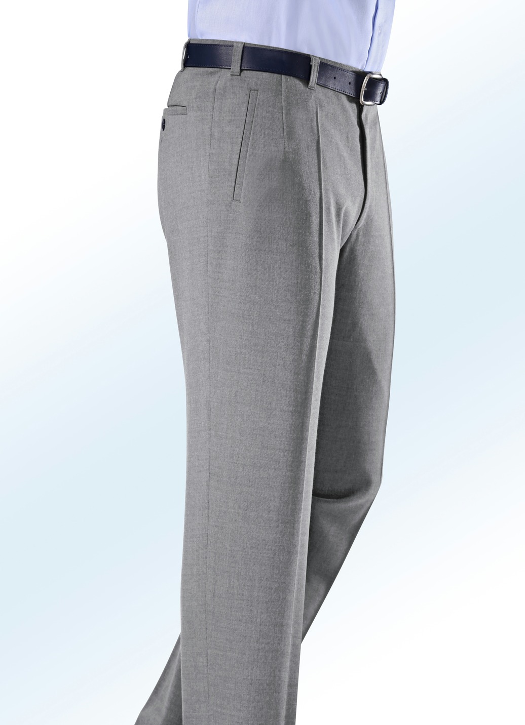 "Klaus Modelle"-Hose mit Paspeltaschen, Hellgrau, Größe 53 von KLAUS MODELLE