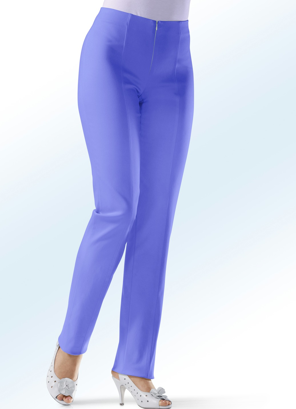 Soft-Stretch-Hose in 11 Farben, Azurblau, Größe 40 von KLAUS MODELLE