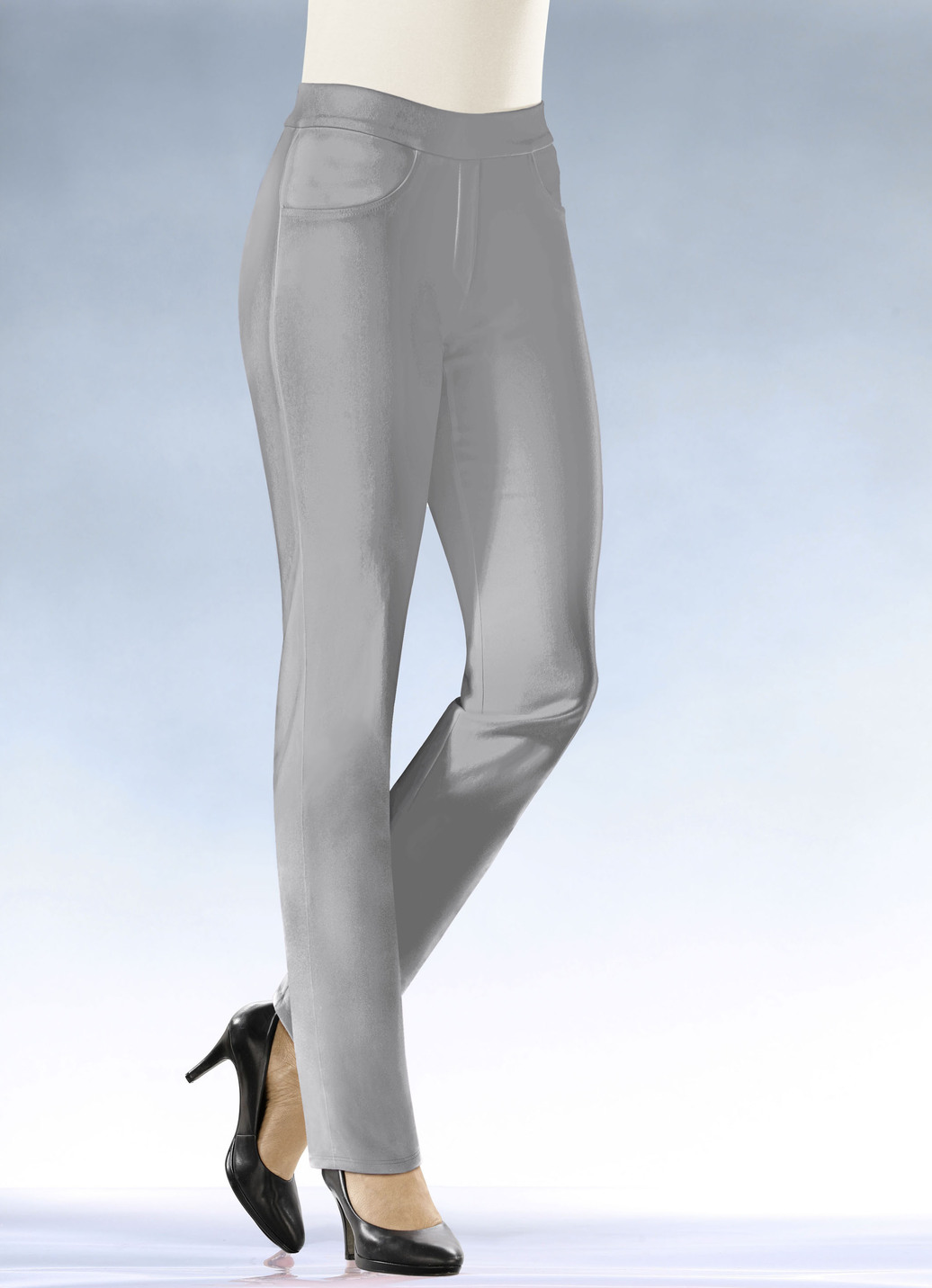 Soft-Stretch-Hose in komfortabler Schlupfform, Mittelgrau, Größe 25 von KLAUS MODELLE