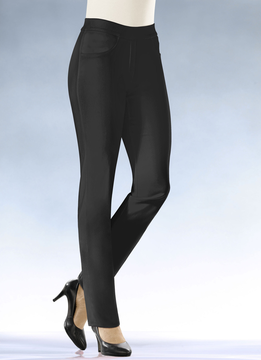Soft-Stretch-Hose in komfortabler Schlupfform, Schwarz, Größe 22 von KLAUS MODELLE