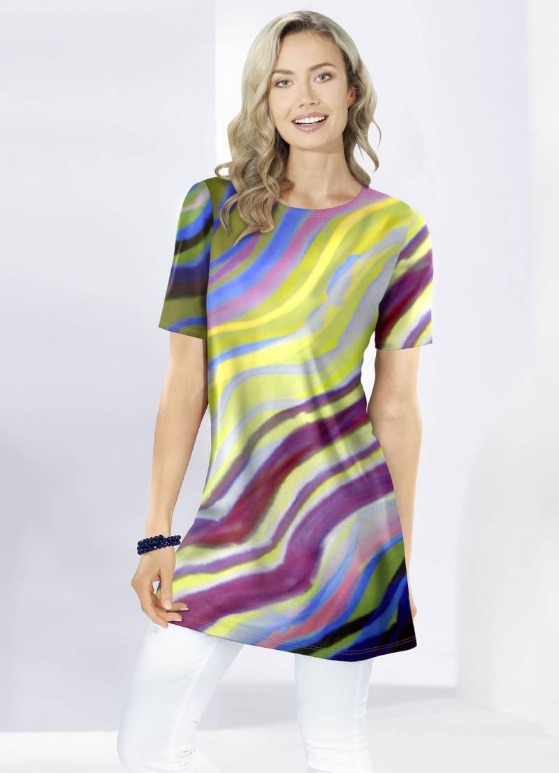 Tunika mit modisch flachem Halsausschnitt, Multicolor, Größe 46 von KLAUS MODELLE