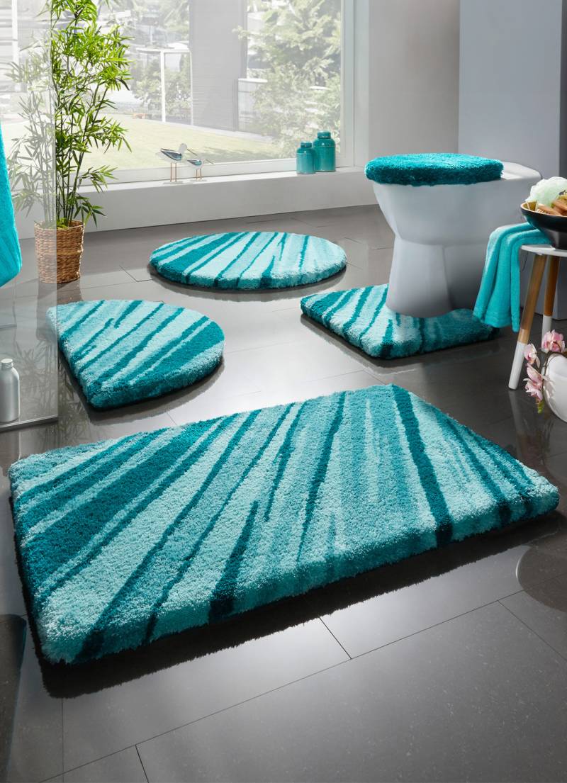 Badgarnitur von Kleine Wolke, Größe 108 (Stand-WC-Vorleger, 50/ 55 cm), Aqua von KLEINE WOLKE